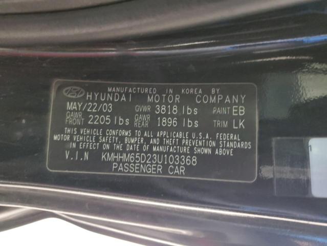 Photo 12 VIN: KMHHM65D23U103368 - HYUNDAI TIBURON 