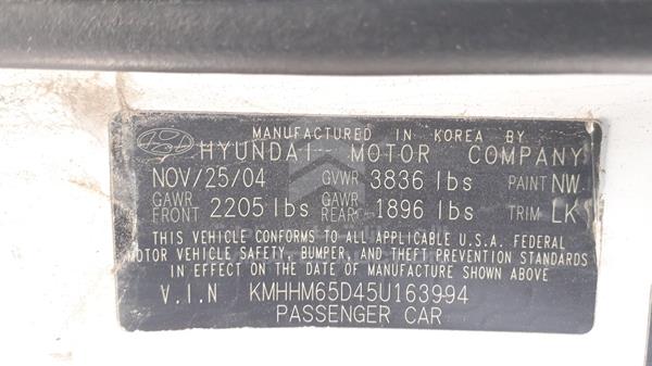 Photo 3 VIN: KMHHM65D45U163994 - HYUNDAI COUPE 