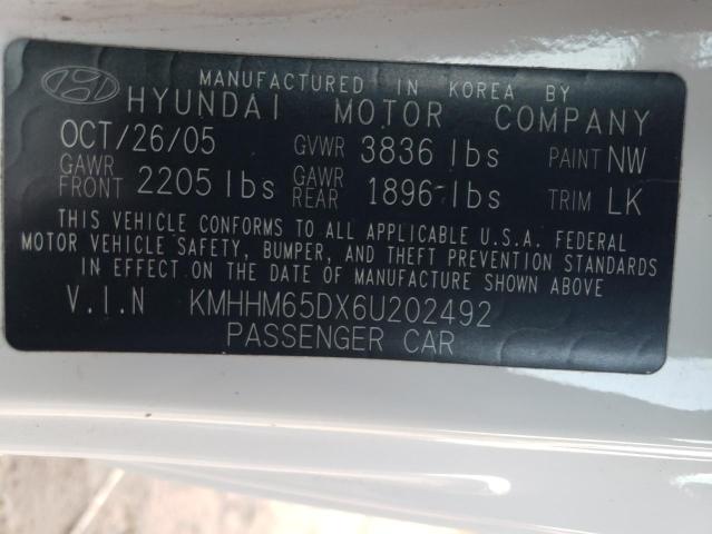 Photo 11 VIN: KMHHM65DX6U202492 - HYUNDAI TIBURON 