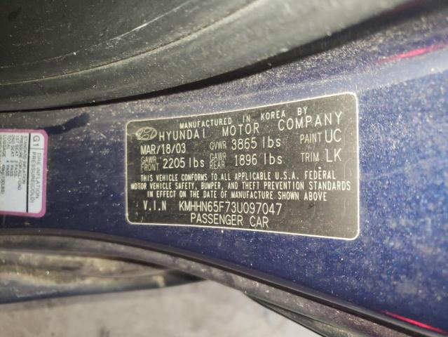 Photo 11 VIN: KMHHN65F73U097047 - HYUNDAI TIBURON 