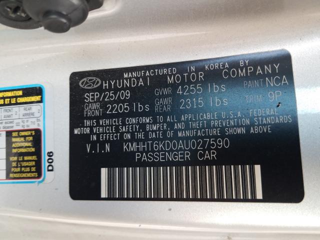 Photo 9 VIN: KMHHT6KD0AU027590 - HYUNDAI GENESIS CO 