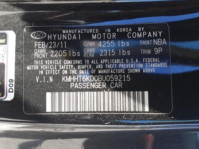 Photo 9 VIN: KMHHT6KD0BU059215 - HYUNDAI GENESIS CO 