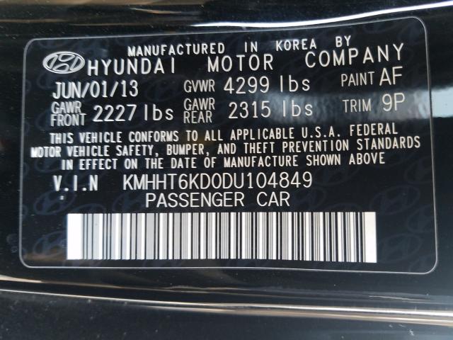 Photo 9 VIN: KMHHT6KD0DU104849 - HYUNDAI GENESIS CO 