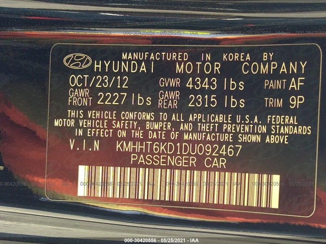 Photo 8 VIN: KMHHT6KD1DU092467 - HYUNDAI GENESIS COUPE 