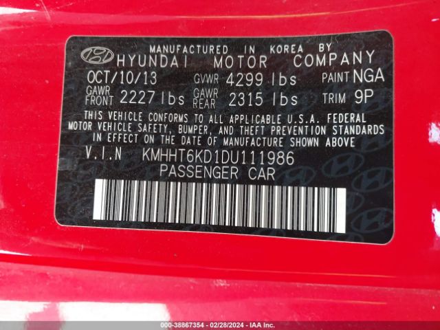 Photo 8 VIN: KMHHT6KD1DU111986 - HYUNDAI GENESIS 