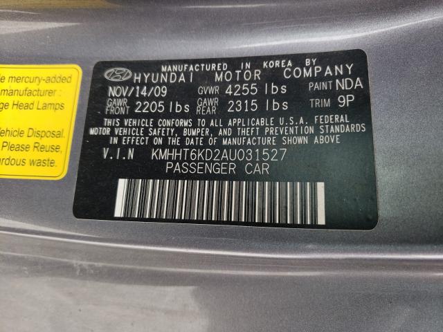 Photo 9 VIN: KMHHT6KD2AU031527 - HYUNDAI GENESIS CO 