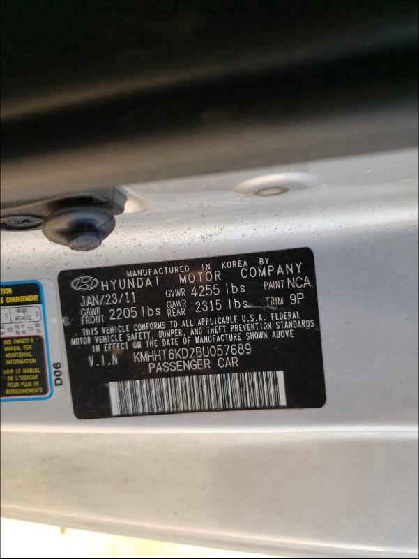 Photo 9 VIN: KMHHT6KD2BU057689 - HYUNDAI GENESIS CO 