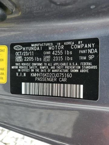 Photo 12 VIN: KMHHT6KD2CU075160 - HYUNDAI GENESIS CO 