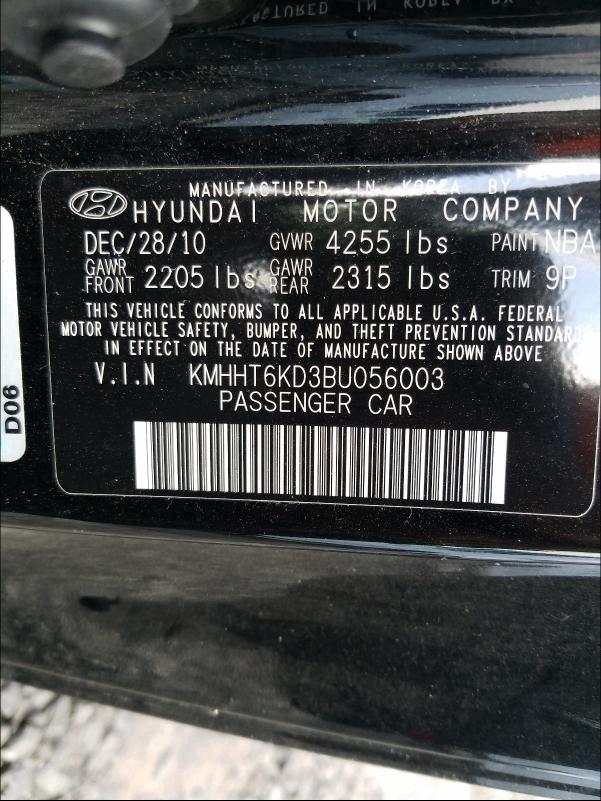 Photo 9 VIN: KMHHT6KD3BU056003 - HYUNDAI GENESIS CO 