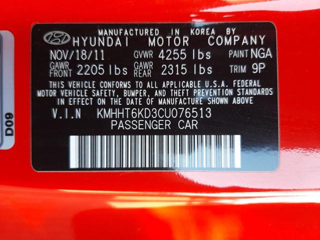 Photo 9 VIN: KMHHT6KD3CU076513 - HYUNDAI GENESIS CO 