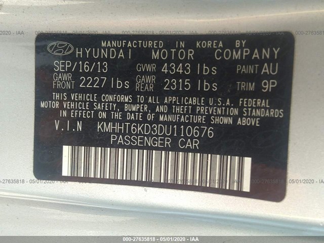 Photo 8 VIN: KMHHT6KD3DU110676 - HYUNDAI GENESIS COUPE 