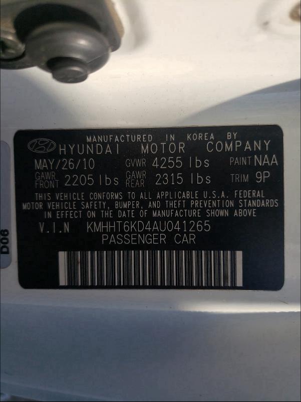 Photo 9 VIN: KMHHT6KD4AU041265 - HYUNDAI GENESIS CO 