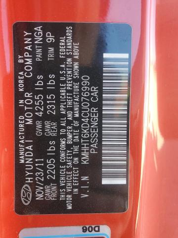 Photo 11 VIN: KMHHT6KD4CU076990 - HYUNDAI GENESIS 