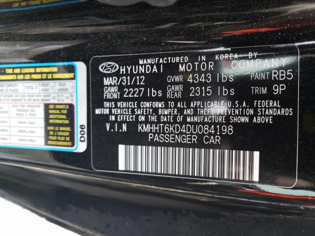 Photo 9 VIN: KMHHT6KD4DU084198 - HYUNDAI GENESIS CO 