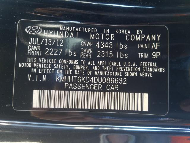 Photo 9 VIN: KMHHT6KD4DU086632 - HYUNDAI GENESIS CO 