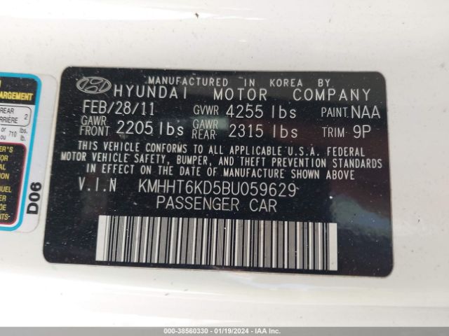 Photo 8 VIN: KMHHT6KD5BU059629 - HYUNDAI GENESIS 