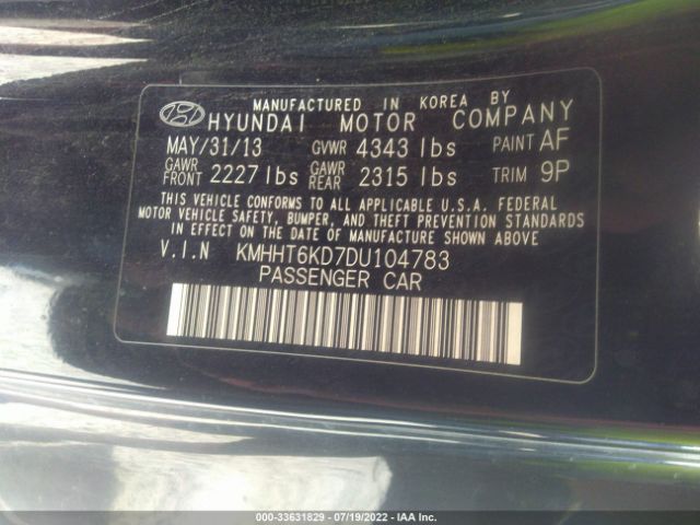 Photo 8 VIN: KMHHT6KD7DU104783 - HYUNDAI GENESIS COUPE 