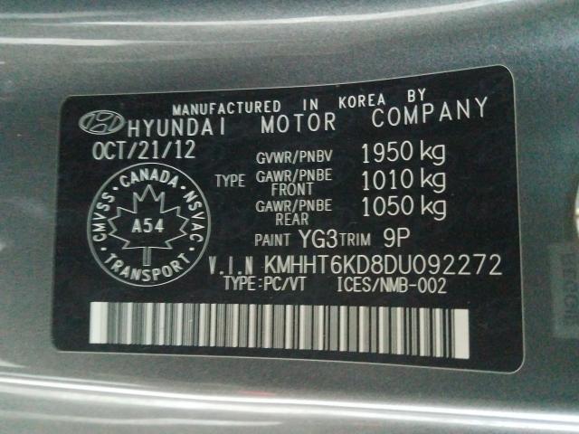 Photo 9 VIN: KMHHT6KD8DU092272 - HYUNDAI GENESIS CO 