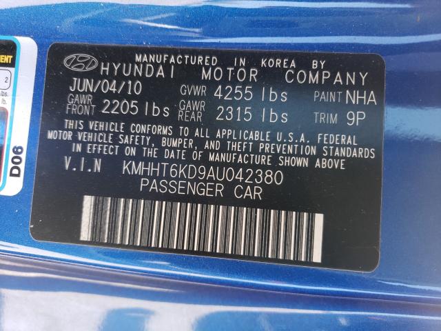 Photo 9 VIN: KMHHT6KD9AU042380 - HYUNDAI GENESIS CO 