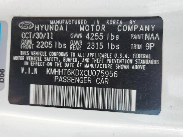 Photo 11 VIN: KMHHT6KDXCU075956 - HYUNDAI GENESIS CO 