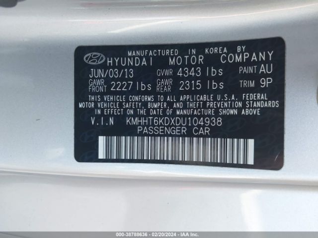 Photo 8 VIN: KMHHT6KDXDU104938 - HYUNDAI GENESIS 