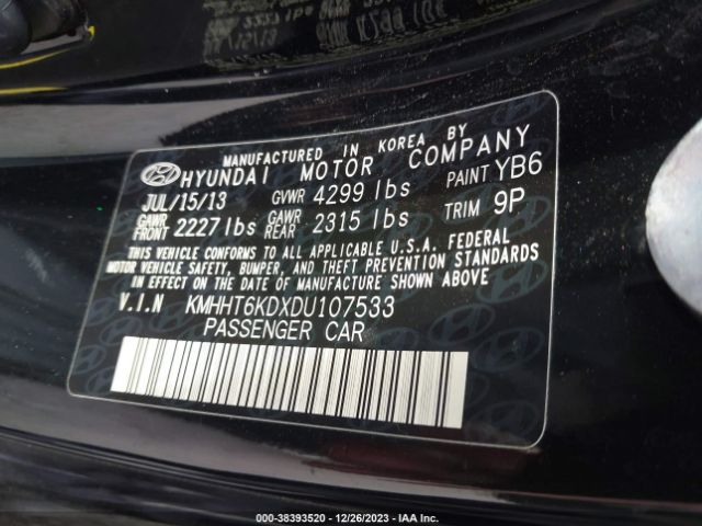 Photo 8 VIN: KMHHT6KDXDU107533 - HYUNDAI GENESIS 