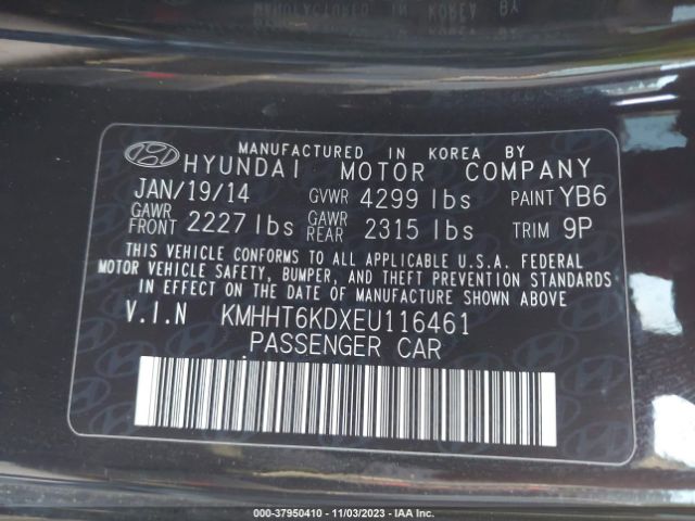 Photo 8 VIN: KMHHT6KDXEU116461 - HYUNDAI GENESIS 