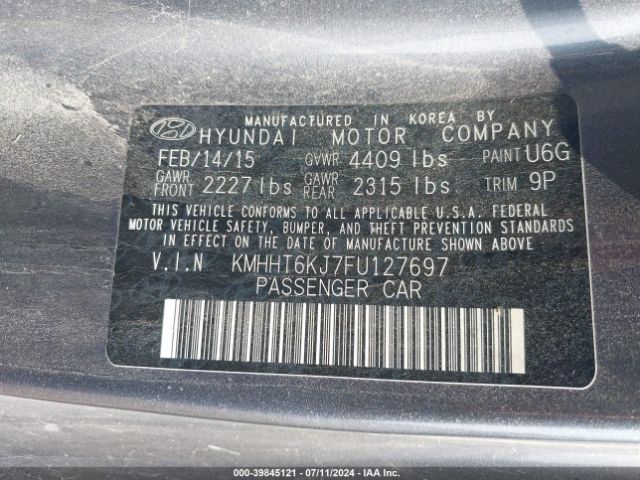 Photo 8 VIN: KMHHT6KJ7FU127697 - HYUNDAI GENESIS 