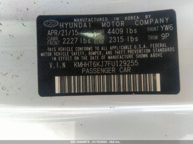 Photo 8 VIN: KMHHT6KJ7FU129255 - HYUNDAI GENESIS 