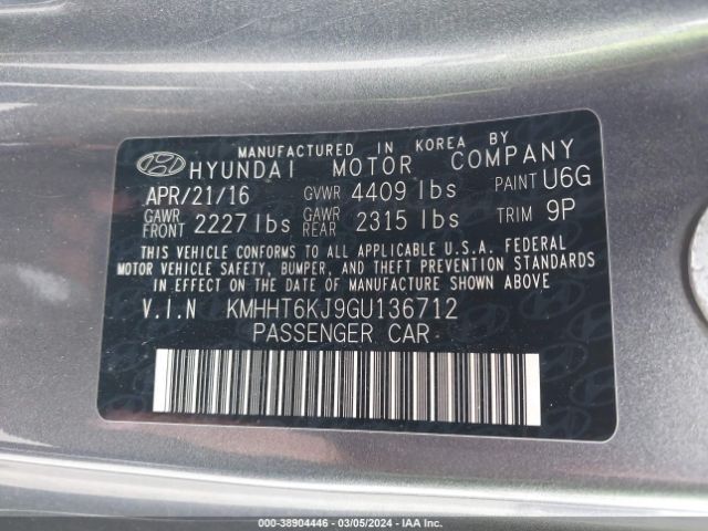 Photo 8 VIN: KMHHT6KJ9GU136712 - HYUNDAI GENESIS 