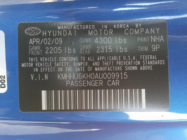 Photo 9 VIN: KMHHU6KH0AU009915 - HYUNDAI GENESIS CO 