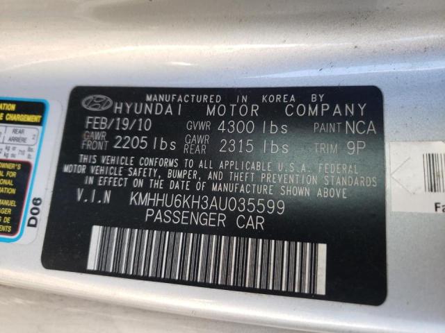 Photo 9 VIN: KMHHU6KH3AU035599 - HYUNDAI GENESIS CO 