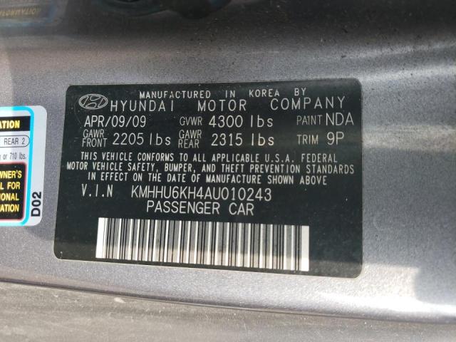 Photo 9 VIN: KMHHU6KH4AU010243 - HYUNDAI GENESIS CO 