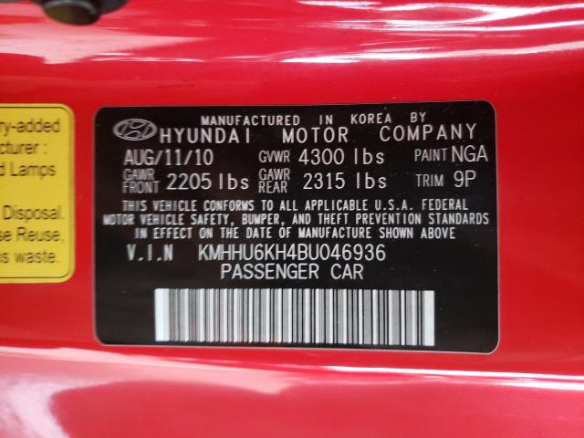 Photo 9 VIN: KMHHU6KH4BU046936 - HYUNDAI GENESIS CO 