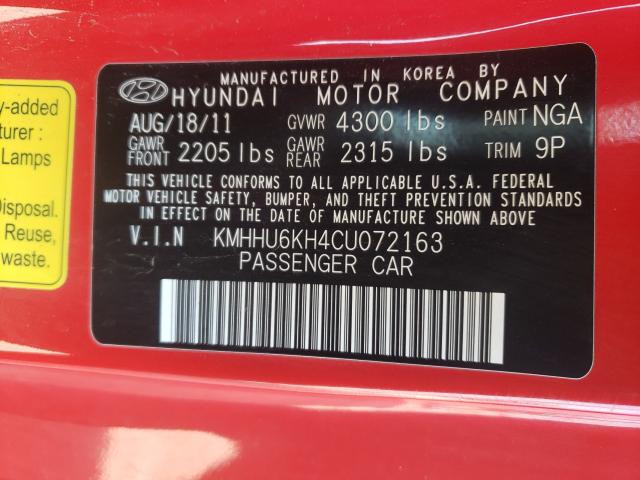 Photo 9 VIN: KMHHU6KH4CU072163 - HYUNDAI GENESIS CO 