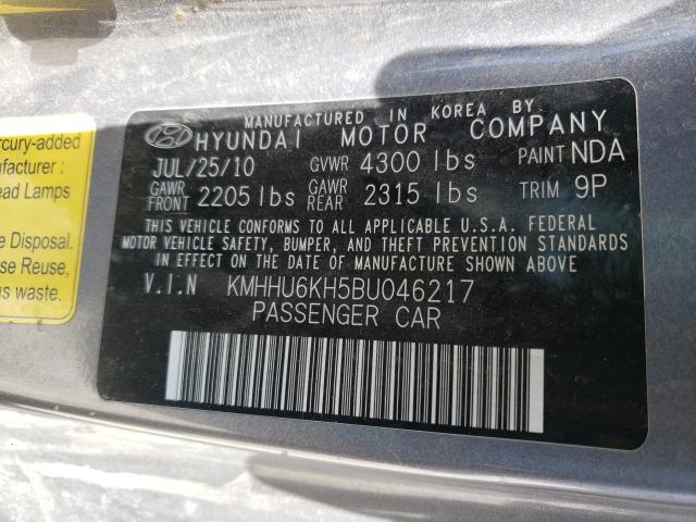 Photo 9 VIN: KMHHU6KH5BU046217 - HYUNDAI GENESIS CO 