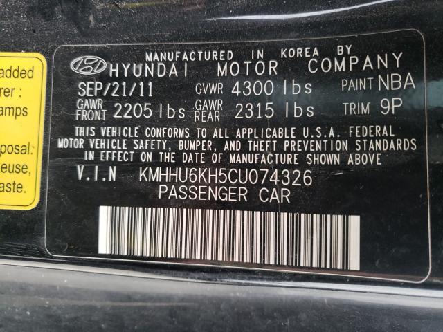 Photo 9 VIN: KMHHU6KH5CU074326 - HYUNDAI GENESIS CO 