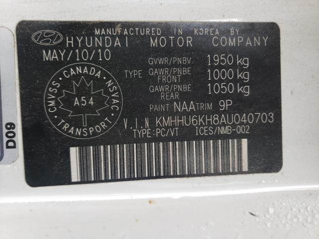 Photo 9 VIN: KMHHU6KH8AU040703 - HYUNDAI GENESIS CO 