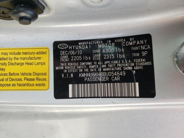 Photo 9 VIN: KMHHU6KH8BU054649 - HYUNDAI GENESIS CO 