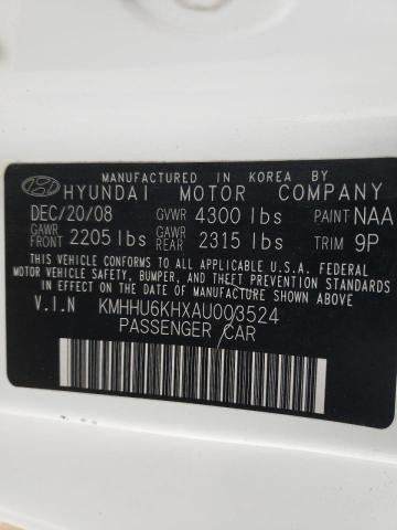 Photo 9 VIN: KMHHU6KHXAU003524 - HYUNDAI GENESIS CO 