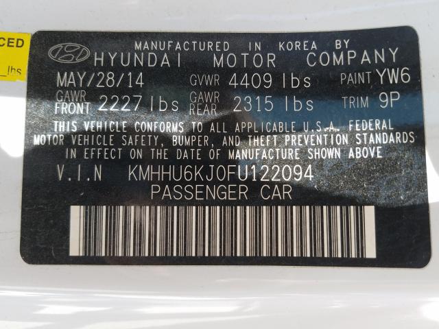 Photo 9 VIN: KMHHU6KJ0FU122094 - HYUNDAI GENESIS CO 