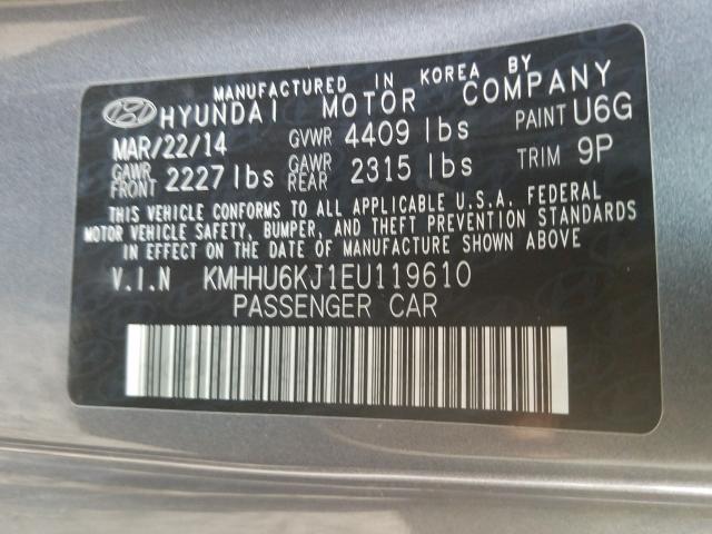 Photo 9 VIN: KMHHU6KJ1EU119610 - HYUNDAI GENESIS CO 