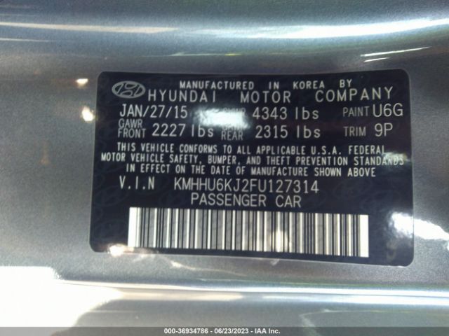 Photo 8 VIN: KMHHU6KJ2FU127314 - HYUNDAI GENESIS 