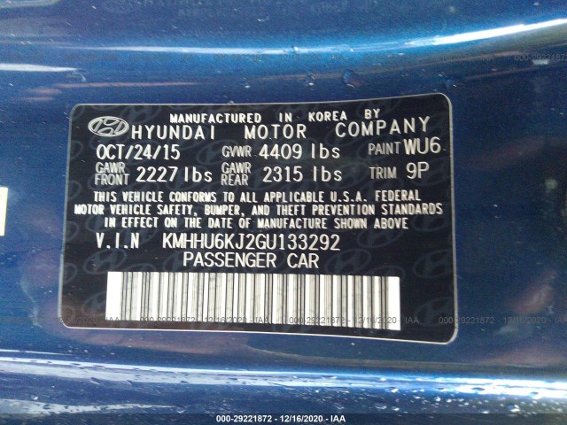 Photo 8 VIN: KMHHU6KJ2GU133292 - HYUNDAI GENESIS COUPE 