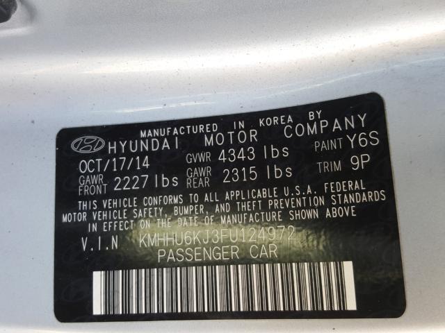 Photo 9 VIN: KMHHU6KJ3FU124972 - HYUNDAI GENESIS CO 