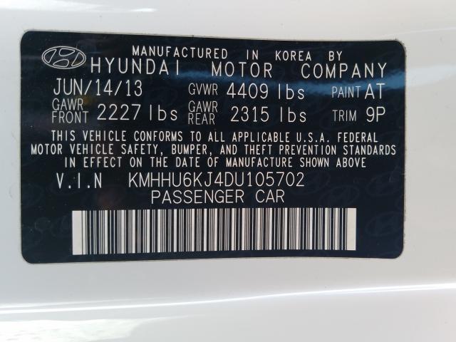 Photo 9 VIN: KMHHU6KJ4DU105702 - HYUNDAI GENESIS CO 