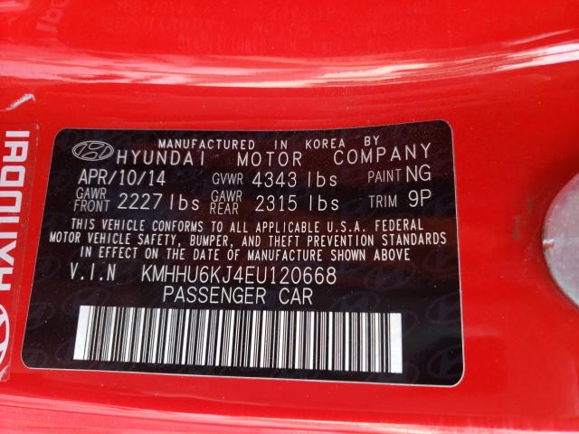 Photo 9 VIN: KMHHU6KJ4EU120668 - HYUNDAI GENESIS CO 