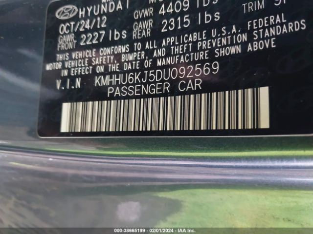 Photo 8 VIN: KMHHU6KJ5DU092569 - HYUNDAI GENESIS 