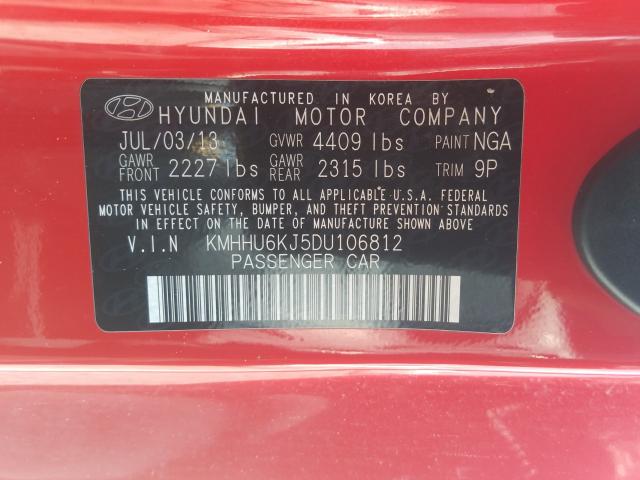 Photo 9 VIN: KMHHU6KJ5DU106812 - HYUNDAI GENESIS CO 