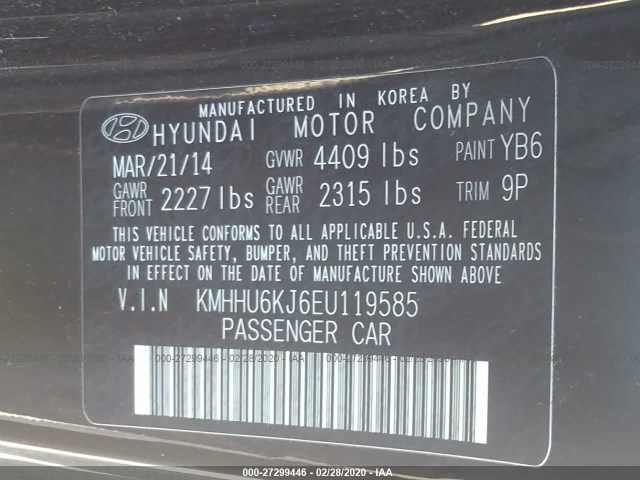 Photo 8 VIN: KMHHU6KJ6EU119585 - HYUNDAI GENESIS COUPE 